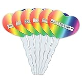 Rainbow Heart Love Set of 6 Cupcake Picks Toppers