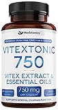 Vitex Chasteberry 750mg - Natural PMS Relief, Balance Hormones, Regulate Your Cycle, Promote Skin Health - Agnus-castus- Full-Spectrum & Standardized - 120 Vegetarian Soft Capsules for Women