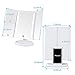 VIBELITE Vanity Makeup Mirror Trifold 24 Led Lighted with Touch Screen, 1x/2x/3x Magnification and Usb Charging, 180° Adjustable Stand for Countertop Cosmetic Makeup