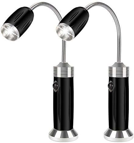 LiDiwee Flexible BBQ Light with Magnetic Base for Any Gas/Charcoal / Electric Grill, Work/Camping / Barbecue Grill LED Light Lamp, Zoomable, 3 Lighting Modes, Black (1 Pair)