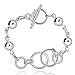 fashion 925 sterling silver jewelry circles chain trendy lady bracelet bangle