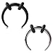 Ruifan 2pcs 316L Stainless Steel C shape Pincher Tapers Septum Buffalo Taper Expander Pierced Nose, Nipple or Earring Ring with Black O-Rings 14G (Steel+Black)