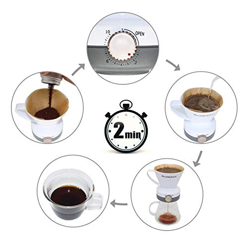 JUNOESQUE Pour Over Coffee Maker, Timer Setting, Immersion Coffee Dripper, 350ML Pricepulse