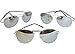 G&G Chrome Metal Silver Mirrored Aviator Sunglasses 3 Pair Special Spring Hinges (3 Chrome frame)