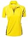 Coolon 2 Tone Collar Short Sleeve Zipper Polo Tee Yellow M