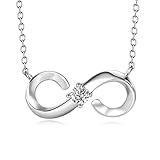 POPLYKE Infinity Necklace Sterling Silver Endless Love Symbol Pendant Jewelry for Women Girls (Infinity Necklace)