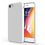 For iPhone 8 Case / iPhone 7 Case - MoKo Liquid Silicone Gel Rubber Slim Fit Shockproof Case with Soft Microfiber Cloth Lining Cushion for Apple iPhone 8 / iPhone 7, White