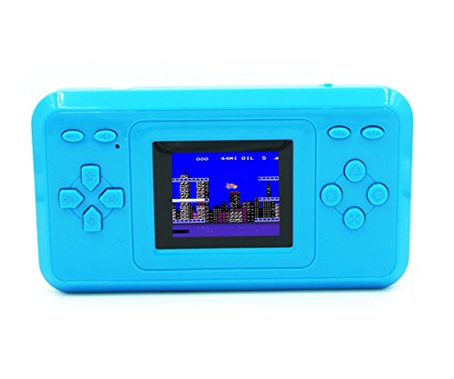 JJFUN 2.4" LCD Retro Video Game Player, 8-Bit Handheld Game Console with 298 Classic Old School Games Built-in, Portable Video Game System for Travel Indoor Outdoor Entertainment–Blue