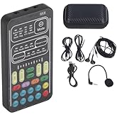 Voice Changer Set, I9 Multifunction Portable Recording Mini Sound Card, 8 Different Sounds, High Device Compatibility, for Game Music Recording, Phone Computer Sound Changer(English Version)