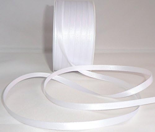 50 m satin ribbon 6mm width: White
