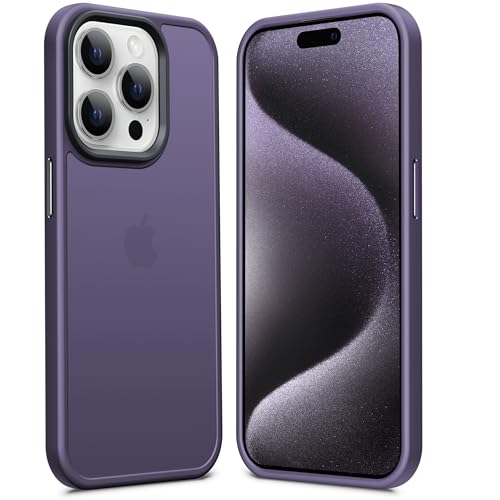 Anqrp Matt Zero-serie dunne hoes voor iPhone 15 Pro [militaire bescherming & camerabescherming] Doorschijnende beschermhoes