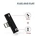 SKSTOR Headphone Jack Adapter 2 in 1 Splitter 3.5mm Cables Adaptor for [Charging and Music] Car Aux Cord Compatible with Phone8/8plus 7/Plus X max Support for iOS 12 or Later (Black)