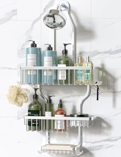YASONIC Never Rust Shower Caddy Hanging, Aluminum Shower Racks for Inside Shower,