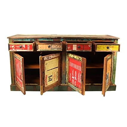 The Attic French Style Reclaimed KL-284 Sideboard (Matt Finish, Recycled Wood)