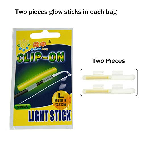 Fishing Rod Lights Tip Led 100-Pack Fishing Glow Sticks Clip-On