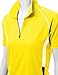 Coolon 2 Tone Collar Short Sleeve Zipper Polo Tee Yellow M