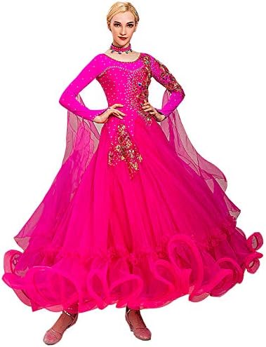 Biaoyiten 社交ダンス モダンドレス ダンスワンピース 大きい裾 ステージ衣装 競技用ドレス レッスンウェア ダンスウェア 練習着 タンゴ服 ワルツ ダンス衣装 発表会ドレス 競技着 演出用 キラキラビジュー ラテンドレス Art Kobe Ac Jp