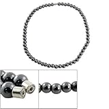 Women Men Dark Grey Round Hematite Beads Magnetic Necklace