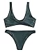 SweatyRocks Women's Sexy Bikini Swimsuit Tie Knot Front Swimwear Set Green L
