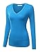 J.TOMSON Women's Basic V-Neck & Scoop Neck Slim Fit Long Sleeve T-Shirt