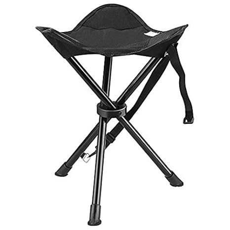 Enkeeo Tripod Hocker Campingstuhl Anglerstuhl Faltstuhl Klappstuhl Großer Faltbarer mit Maschentasche für Fischen Camping Wan