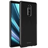 FINON Clear Perfect Body Model [ TPU Bumpers/PC ] for Sony Xperia 1 (2019) Case with Hybrid Protective Clear and Impact Resistance - Black