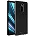FINON Clear Perfect Body Model [ TPU Bumpers/PC ] for Sony Xperia 1 (2019) Case with Hybrid Protective Clear and Impact Resistance - Black