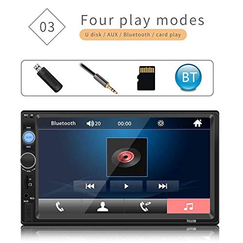 VOVI Car Stereo with 7 Inch 2 DIN Car Bluetooth Stereo Radio Car Mp5 Card Player Connected to The Camera Bluetooth Call Reversal Priority for Car - Thumbnail 3