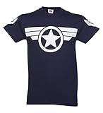 Steve Rogers Super Soldier Captain America Uniform Marvel Mens T Shirt, Blue (X-Large)