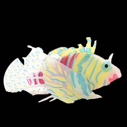 Lionfish L Orange Aquarium Fish Tank Landscape Decoration Glow Simulation Animal Plants Ornament no.30