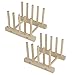 Fasthomegoods Set of 2 Modern Homes Multi-Purpose Wooden Plate Pot Lid Organizer Rack