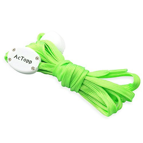 AcTopp LED Shoelaces High Visibility Soft Nylon Light Up Shoelace with 4 Modes Rainbow Colors for Night Running, Biking, Disco, Party, Cosplay, Hip-hop Dance Safety and Cool (Green(white light))