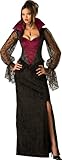 InCharacter Costumes, LLC Women's Midnight Vampiress Costume, Red/Black, Medium