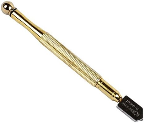 Professional Heavy Duty 5mm-12mm Pencil Oil Feed Carbide Tip Glass Cutter Cutting Tool (Golden)