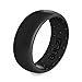 BULZi Wedding Bands, Massaging Comfort Fit Premium Silicone Ring with Airflow, Men's 8mm Classic Dome Design, Breathable Flexible Work Safety Comfort (Black Size 12)