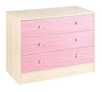 Malibu Large Chest 3 Drawers Pink Bedroom Furniture Amazon Co Uk