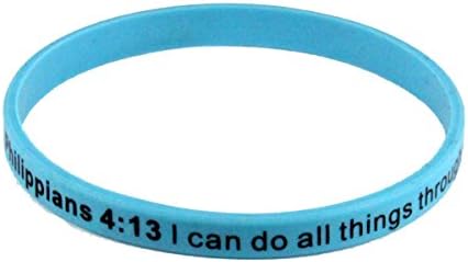 8240004 Set of 3 Philippians 4:13 I Can Do All Things Thin Silicone Bracelet Band 6mm Child Size
