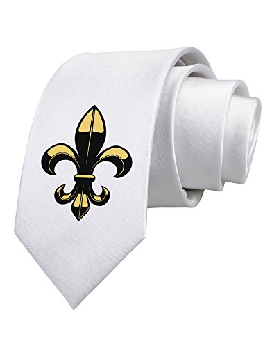 TooLoud Golden Fleur de Lis Printed White Neck Tie