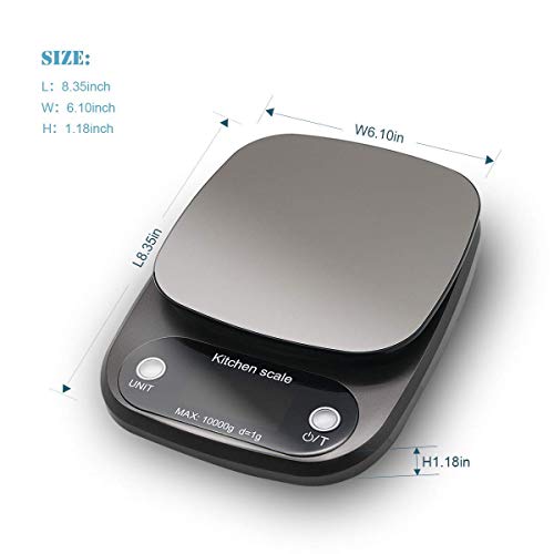 Digital Food Scale, 22lb Kitchen Scale Measures in Grams, Ounces and ML