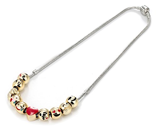 Emoticon charms necklace - 18k gold plated with 10 pieces of inte…