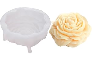 XMOX 3.5 Inch Inch Peony Silicone Mold, Large Size Flower Candle Mold, Soap Soy Wax DIY Handcraft Accessory, Epoxy Resin Mold for Party Home Wedding Decoration (Small)
