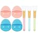 4 Pack Soft Silicone Face Brush Skin Cleansing Brush - Facial Cleansing Pad Manual Facial Cleansing Brush, Deep Cleaning Brush for Sensitive Skin, Silicone Face Cleanser and Massager Brush