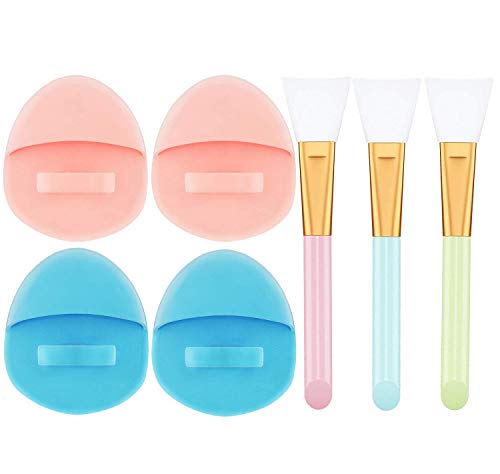 4 Pack Soft Silicone Face Brush Skin Cleansing Brush - Facial Cleansing Pad Manual Facial Cleansing Brush, Deep Cleaning Brush for Sensitive Skin, Silicone Face Cleanser and Massager Brush