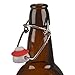 12 pack 16oz Amber Glass Beer Bottle Bottles with Easy Wire Swing Cap & Airtight Rubber Seal. Perfect for Home Brewing Wine.