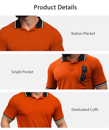 SwissWell Set of 3 Men's Polo Shirt Short Sleeve Golf Shirt Summer Sports Polo Shirts for Men T-Shirt