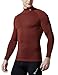 CLSL TM-T32-BR_Large Tesla Men's Thermal WinterGear Compression Baselayer Mock Long Sleeve T Shirts T32