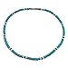 Green Nipa Hut Aqua and Black Coco Bead Hawaiian Surfer Necklace with White Puka Shell Accents, Barrel Lock (22 in)