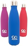 GO Active 16oz Travel Coffee Mug and Insulated Water Bottle. This All-In-One Stainless Steel Thermos has Swell Insulation perfect for Sports, Fitness, Camping, Traveling and Commuting (Cool Blue)