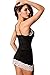Amoretu Women Bridal Lingerie V Neck Nightwear Lace Chemise Mini Babydoll Dress