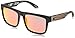 Spy Optic Discord Square Sunglasses, Spy Matte Black/Happy Gray Green/Red Spectra, 57 mm